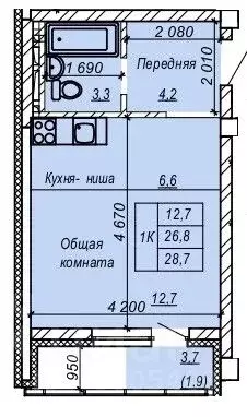 1-к кв. новосибирская область, новосибирск затулинский жилмассив, ул. . - Фото 0