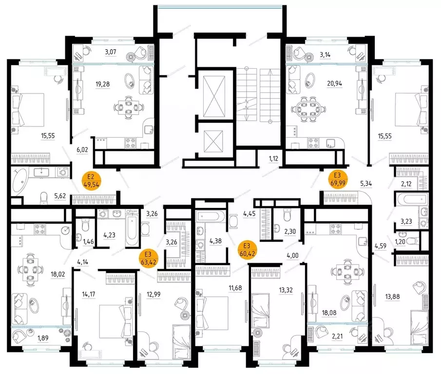2-к кв. Рязанская область, Рязань ул. Земнухова (63.42 м) - Фото 2