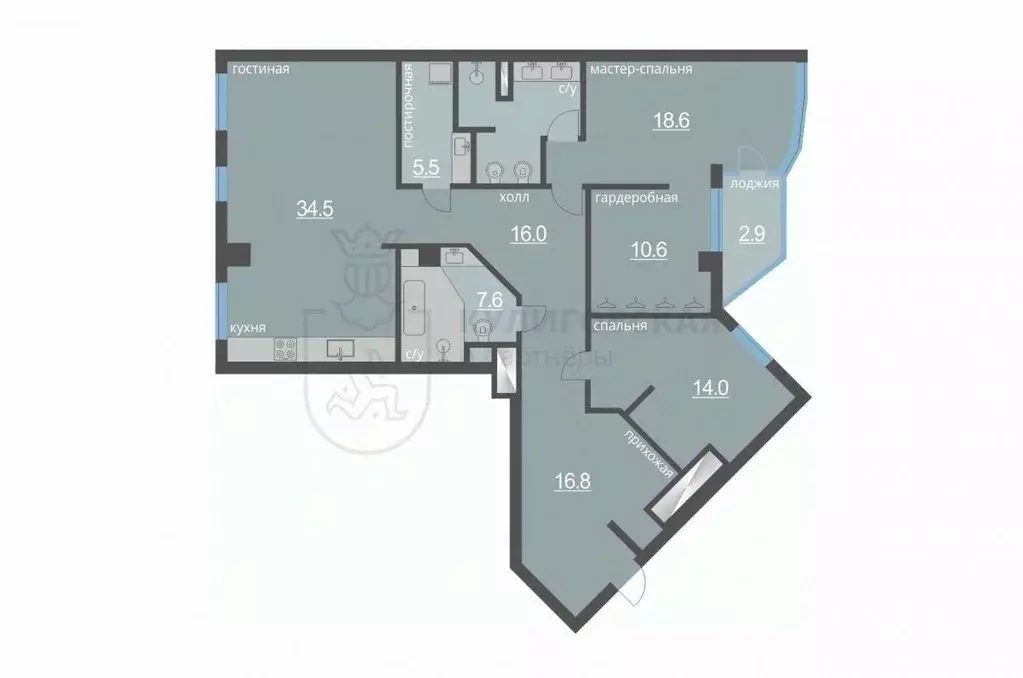 3-к кв. Свердловская область, Екатеринбург ул. Хохрякова, 48 (134.5 м) - Фото 1