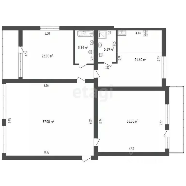 3-к кв. Вологодская область, Вологда Пригородная ул., 16Б (162.0 м) - Фото 1