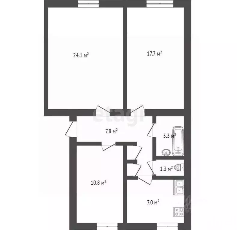 3-к кв. Севастополь ул. Матвея Воронина, 3 (68.0 м) - Фото 0