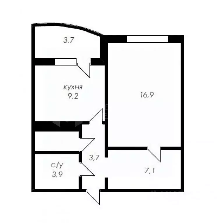 1-к кв. Тюменская область, Тюмень ул. Николая Семенова, 31 (41.6 м) - Фото 2