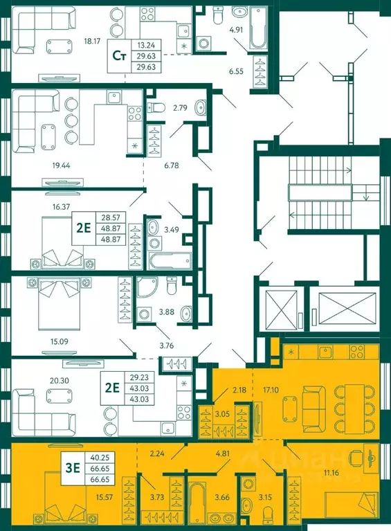 2-к кв. Башкортостан, Уфа Зеленая Роща жилрайон, Терле Парк жилой ... - Фото 1