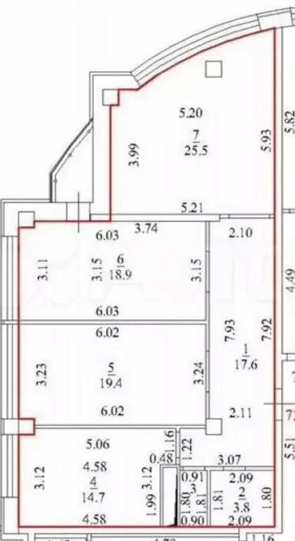 3-комнатная квартира: Воронеж, улица Революции 1905 года, 31В (101.5 ... - Фото 1