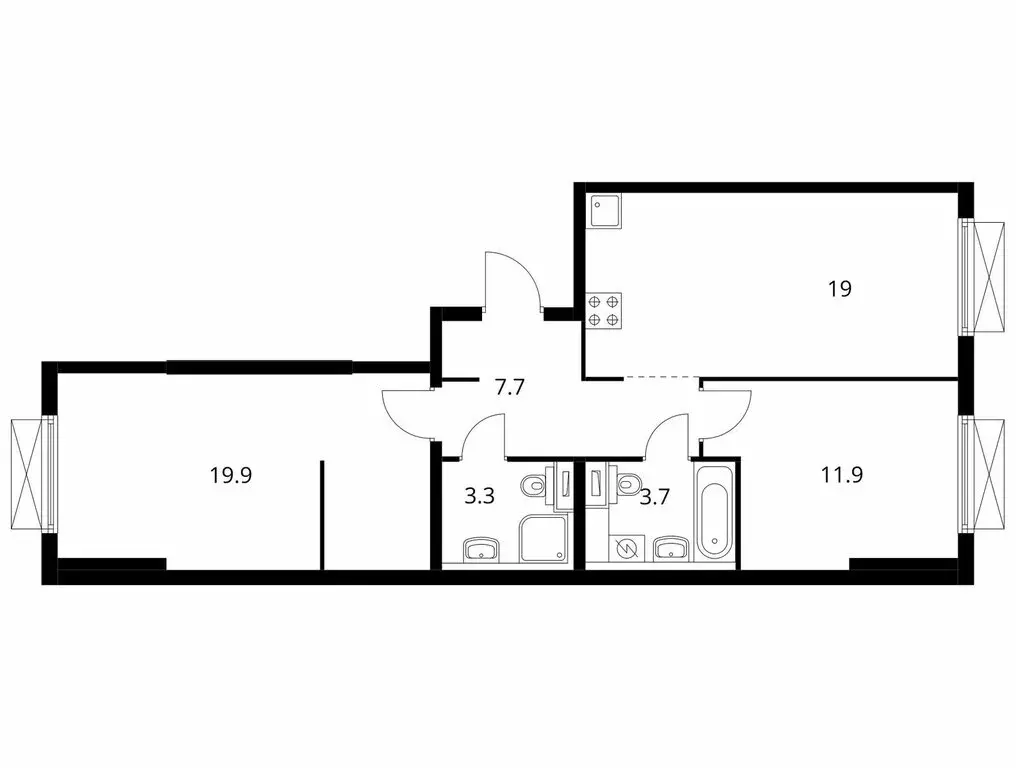 2-комнатная квартира: Москва, жилой комплекс Кольская 8, 2.1 (64.5 м) - Фото 1