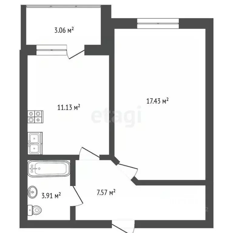 1-к кв. Вологодская область, Вологда ул. Пугачева, 44А (41.3 м) - Фото 2