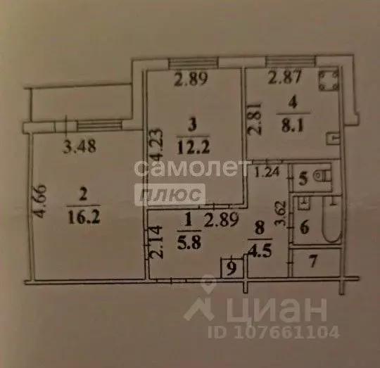 2-к кв. Липецкая область, Липецк Депутатская ул., 51А (52.2 м) - Фото 2