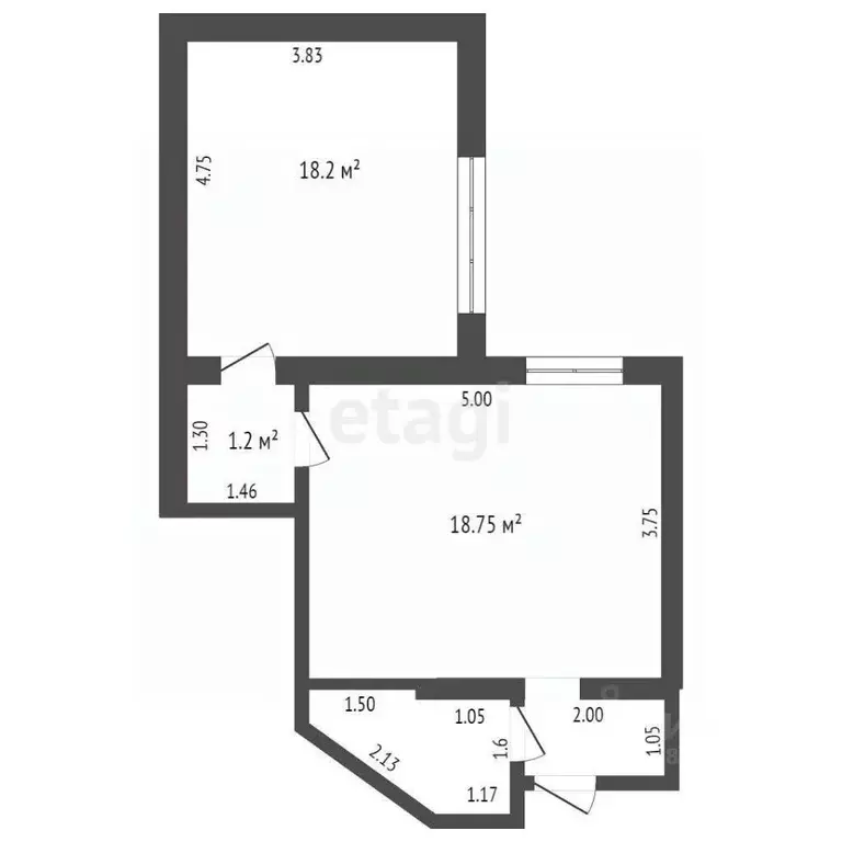 Студия Оренбургская область, Оренбург ул. Цвиллинга, 68 (44.9 м) - Фото 1