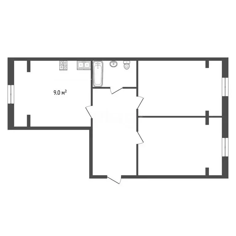 2-комнатная квартира: Нальчик, район Горная, Солнечная улица, 8к5 ... - Фото 1