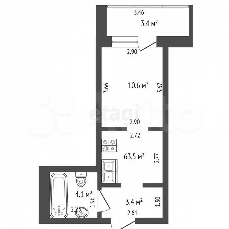 Квартира-студия, 25 м, 16/16 эт. - Фото 0