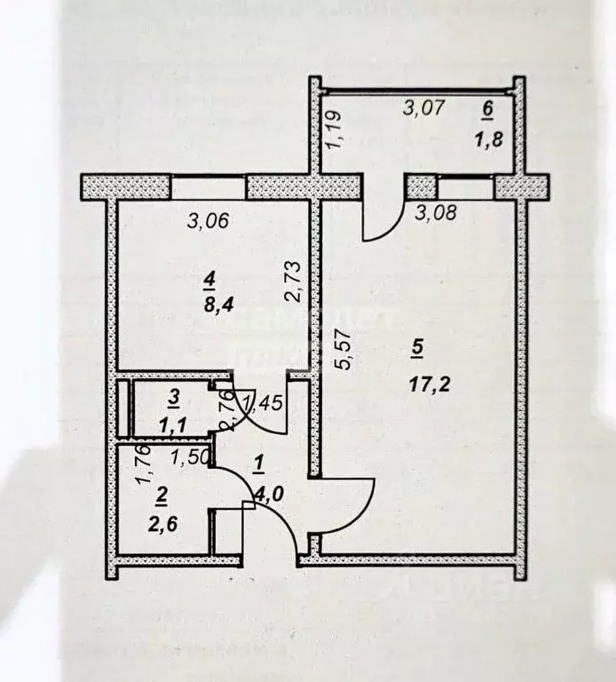 1-к кв. Ханты-Мансийский АО, Нягань 3-й мкр, 21 (33.3 м) - Фото 2
