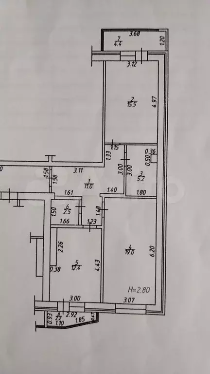 2-к. квартира, 72 м, 2/5 эт. - Фото 1