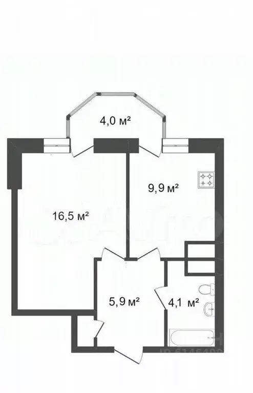 1-к кв. Башкортостан, Уфа Бакалинская ул., 19 (36.0 м) - Фото 1