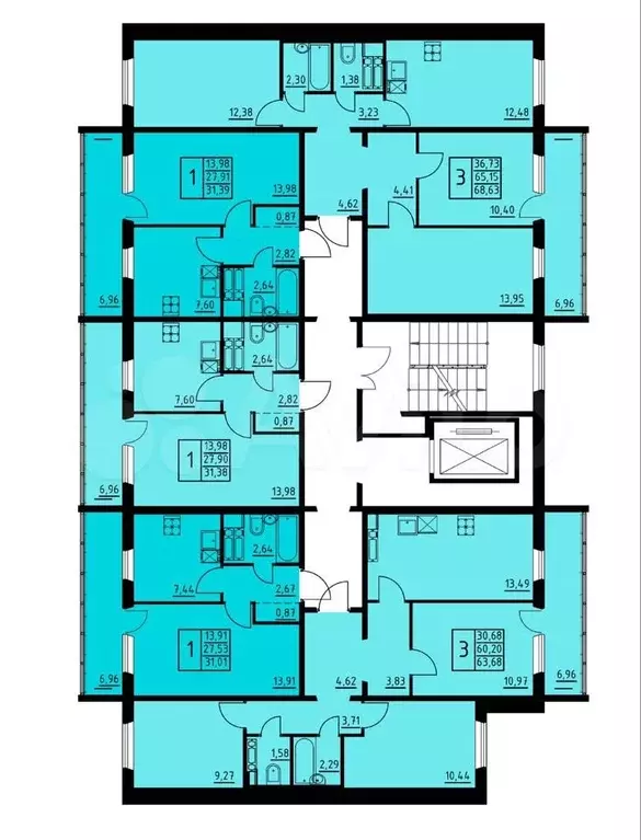 1-к. квартира, 31,4 м, 8/8 эт. - Фото 1