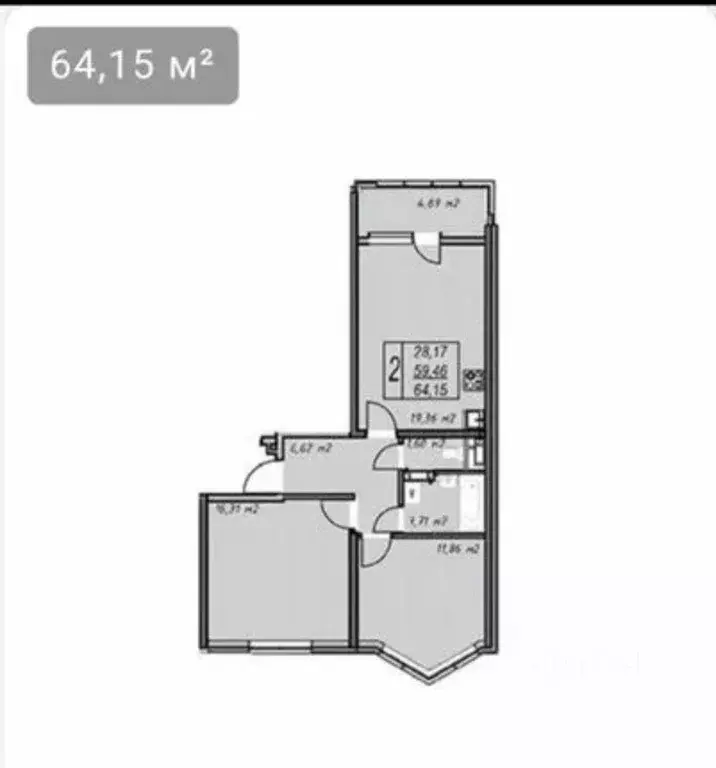 Квартира, 2 комнаты, 65 м - Фото 0
