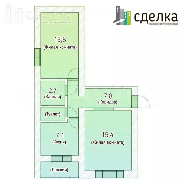 2-к. квартира, 48,1 м, 5/5 эт. - Фото 0