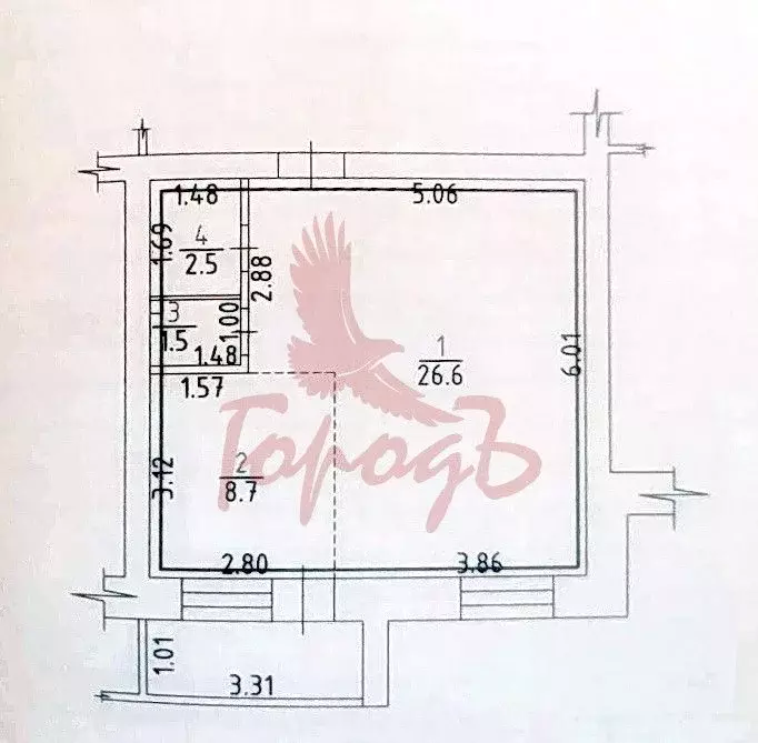 1-к кв. Орловская область, Орловский муниципальный округ, с. Плещеево ... - Фото 2