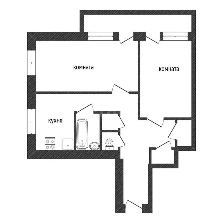 2-комнатная квартира: Кириши, проспект Ленина, 28 (57.7 м) - Фото 0