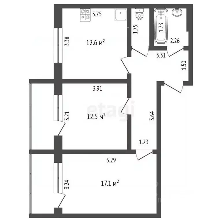 2-к кв. Ямало-Ненецкий АО, Новый Уренгой Заозерный мкр, ул. ... - Фото 1