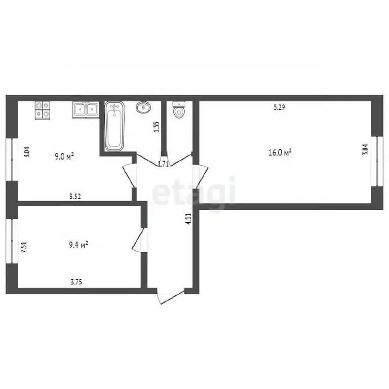 2-к кв. Вологодская область, Харовск ул. Механизаторов, 13 (44.8 м) - Фото 1