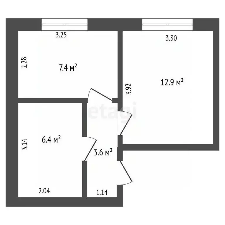 2-к кв. Татарстан, Альметьевск ул. Ризы Фахретдина, 65 (30.0 м) - Фото 2