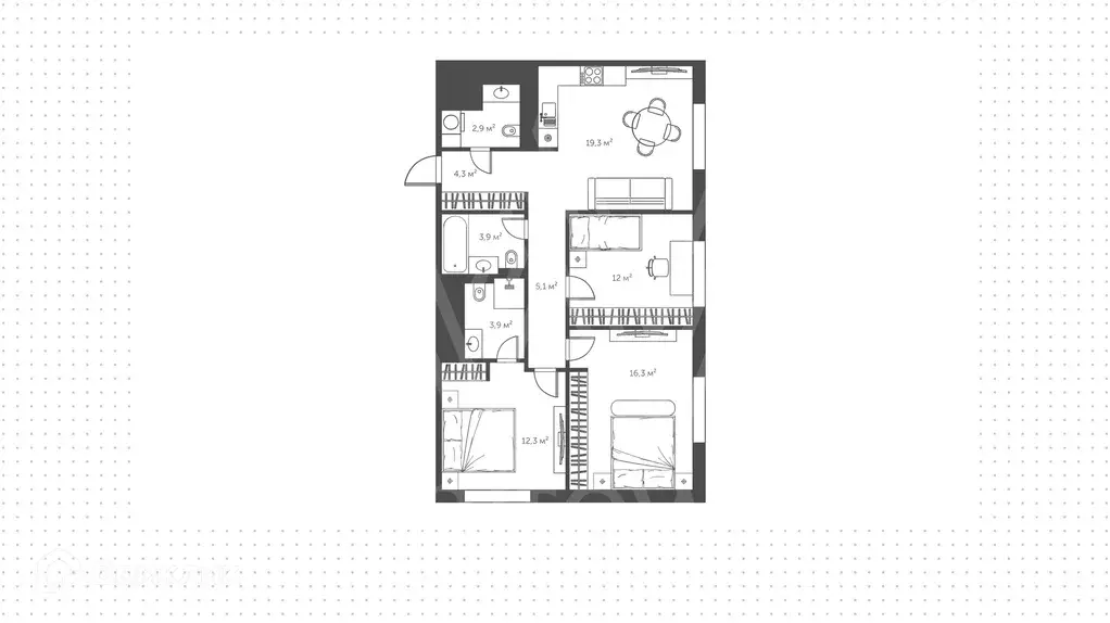 Продаётся 4-к квартира, 80 м - Фото 1