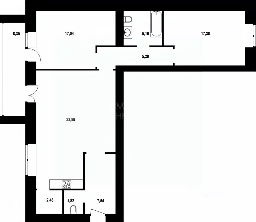 2-к кв. Тюменская область, Тюмень ул. Тимофея Кармацкого, 5 (91.3 м) - Фото 2