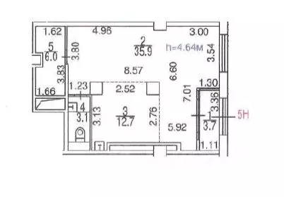 Помещение свободного назначения в Москва Боровское ш., 2к5 (61 м) - Фото 2