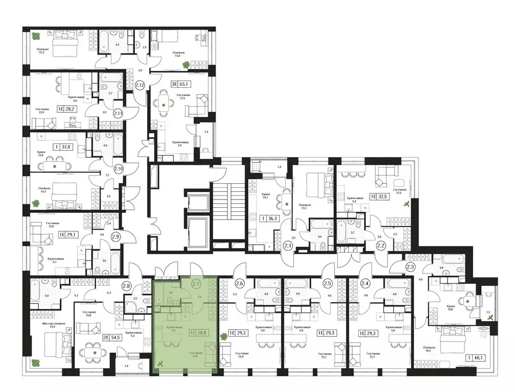 Квартира-студия: Пушкино, ЖК Пушкино Град (28.8 м) - Фото 2