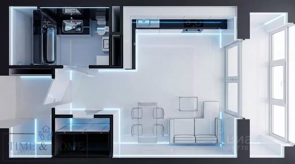 Студия Свердловская область, Екатеринбург ул. Колмогорова, 73к3 (27.4 ... - Фото 2