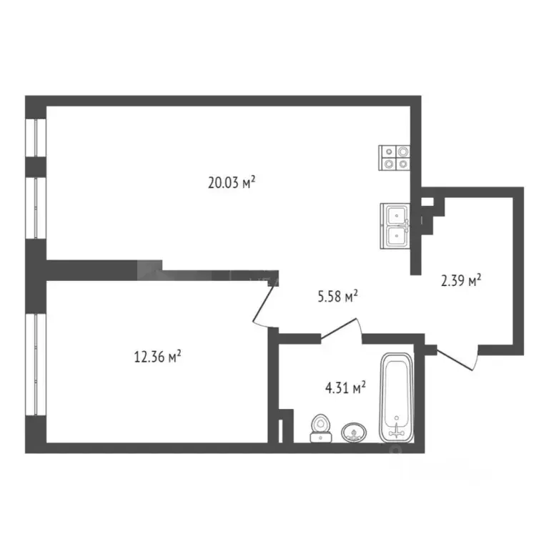 1-к кв. Тюменская область, Тюмень ул. Тимофея Чаркова, 91 (44.0 м) - Фото 0