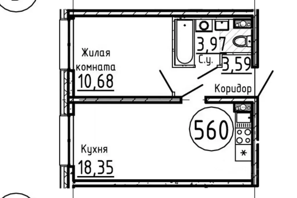 1-к кв. Санкт-Петербург ул. Александра Блока, 7В (36.59 м) - Фото 1