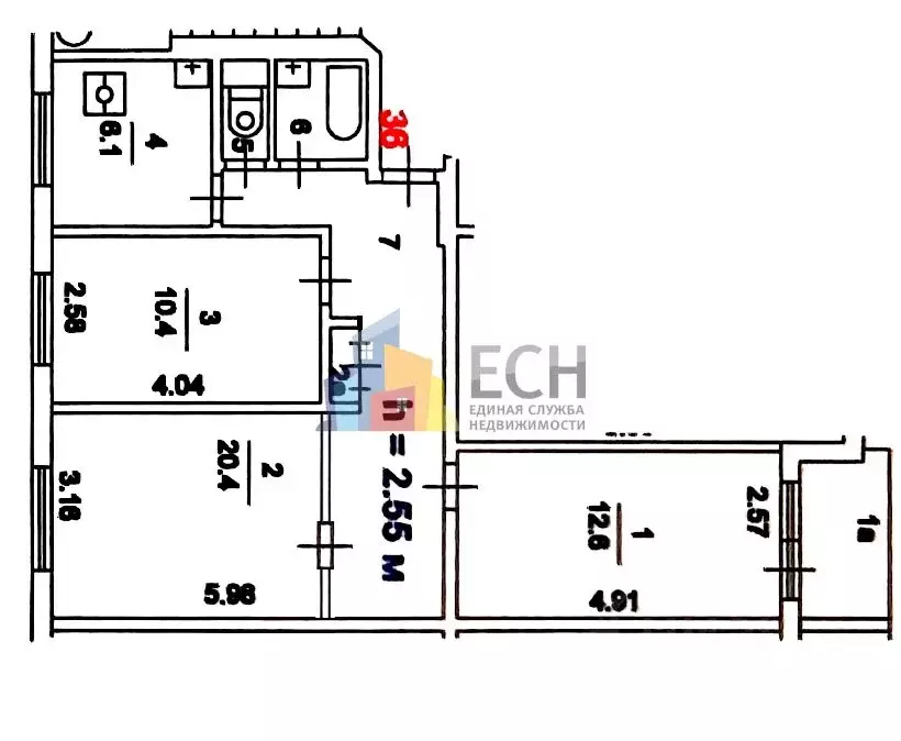 3-к кв. Москва Бакинская ул., 29 (61.0 м) - Фото 2