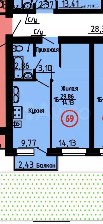 1-к. квартира, 30 м, 2/3 эт. - Фото 0