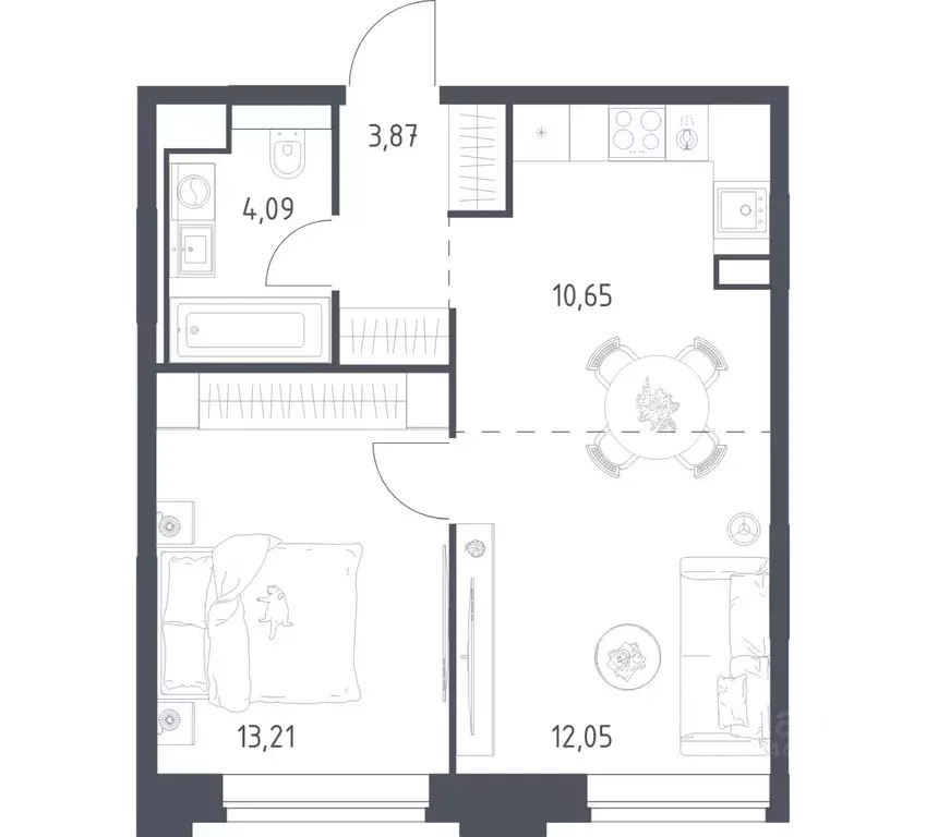 1-к кв. Москва Верейская ул., 43к9 (43.87 м) - Фото 1