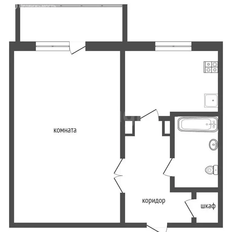 1-комнатная квартира: Бийск, Приречная улица, 1 (30.4 м) - Фото 0