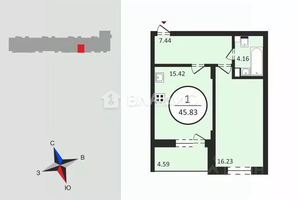 1-к кв. Владимирская область, Владимир пос. Заклязьменский, ул. ... - Фото 2