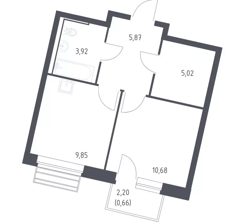 1-комнатная квартира: село Лайково, микрорайон Город-Событие, ЖК ... - Фото 1