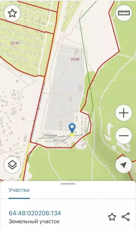 Участок в Саратовская область, пос. Рейник ул. Лесная (6.0 сот.) - Фото 1