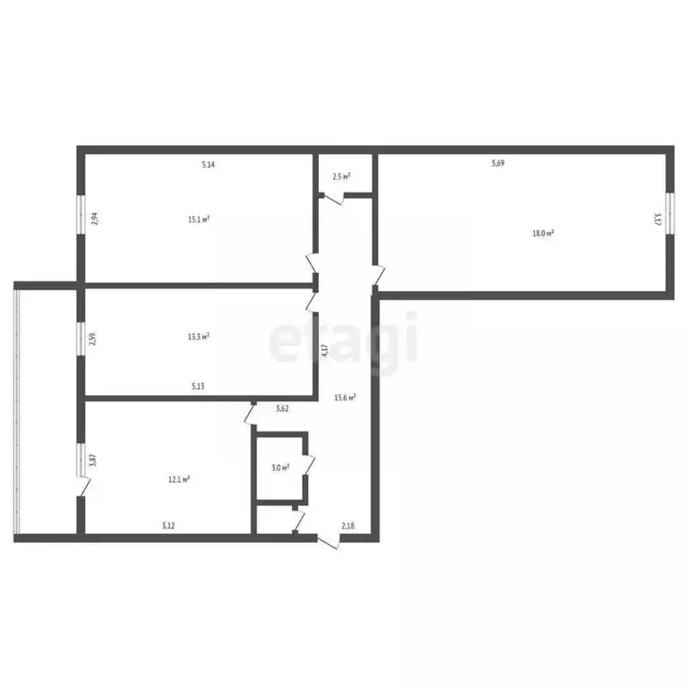 3-к кв. Амурская область, Благовещенск Игнатьевское ш., 16/5 (80.7 м) - Фото 1