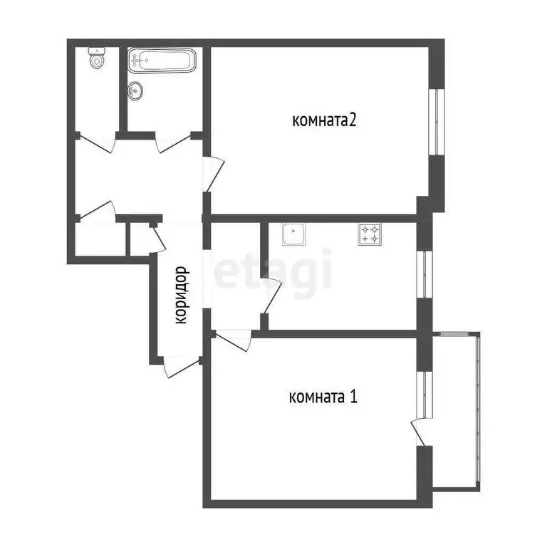 3-комнатная квартира: Улан-Удэ, улица Хоца Намсараева, 8 (49.4 м) - Фото 1