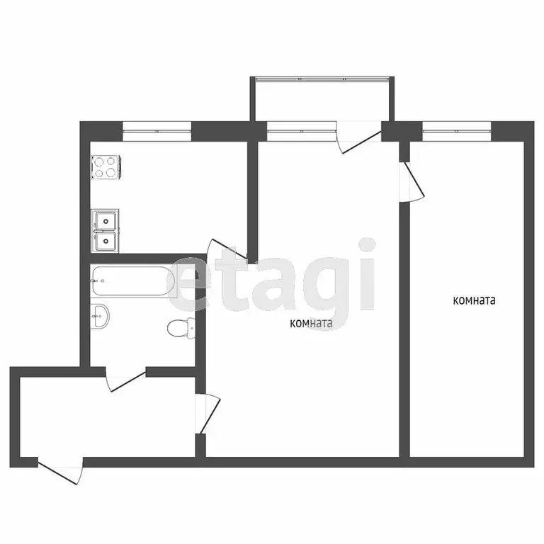 2-комнатная квартира: Нижний Тагил, улица Октябрьской Революции, 56 ... - Фото 1