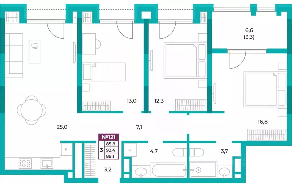 3-к кв. Крым, Симферополь ул. Воровского, 34 (89.1 м) - Фото 0