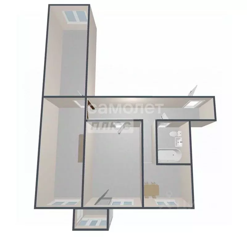 3-к кв. Коми, Сыктывкар ул. Чернова, 20 (56.6 м) - Фото 2