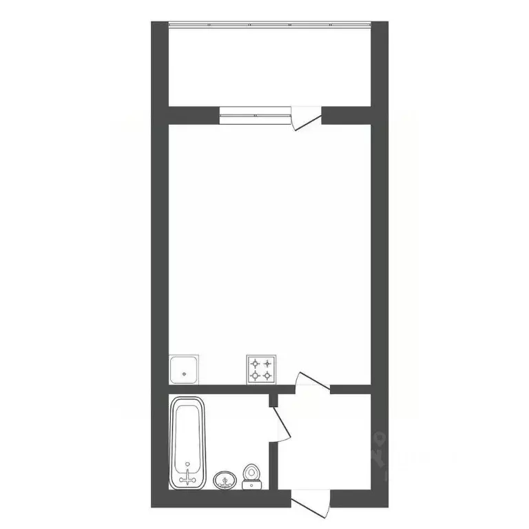 Студия Амурская область, Благовещенск Зейская ул., 53 (25.7 м) - Фото 2