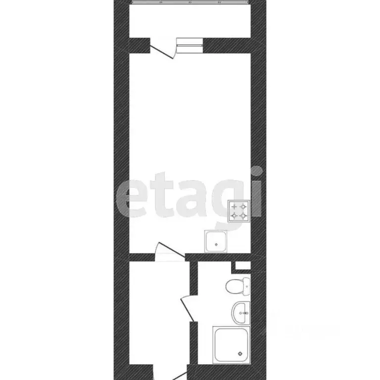 Студия Санкт-Петербург ул. Крыленко, 1к1с3 (20.6 м) - Фото 1