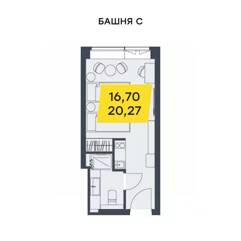 Студия Новосибирская область, Новосибирск Лэнд Лорд жилой комплекс ... - Фото 1