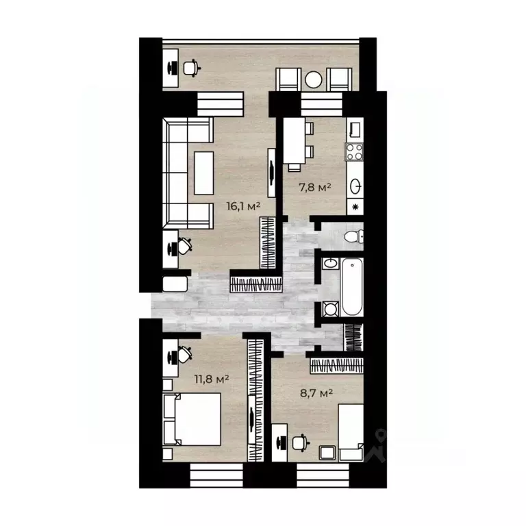 3-к кв. Ярославская область, Тутаев Советская ул., 22 (58.0 м) - Фото 2