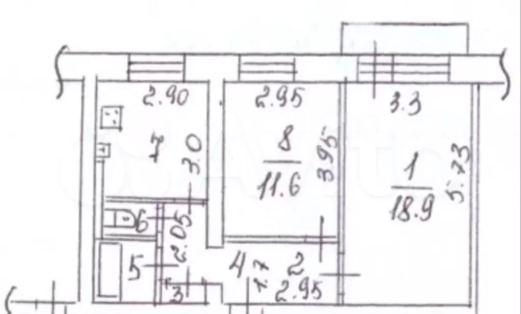 2-к. квартира, 51,5 м, 5/5 эт. - Фото 0