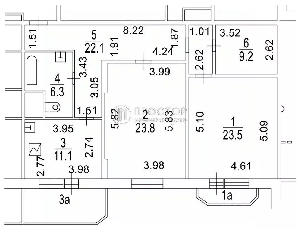 2-к кв. Москва Волоколамское ш., 60К2 (102.0 м) - Фото 2